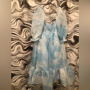 SELKIE Head In The Clouds French Puff Midi Length Puff Dress